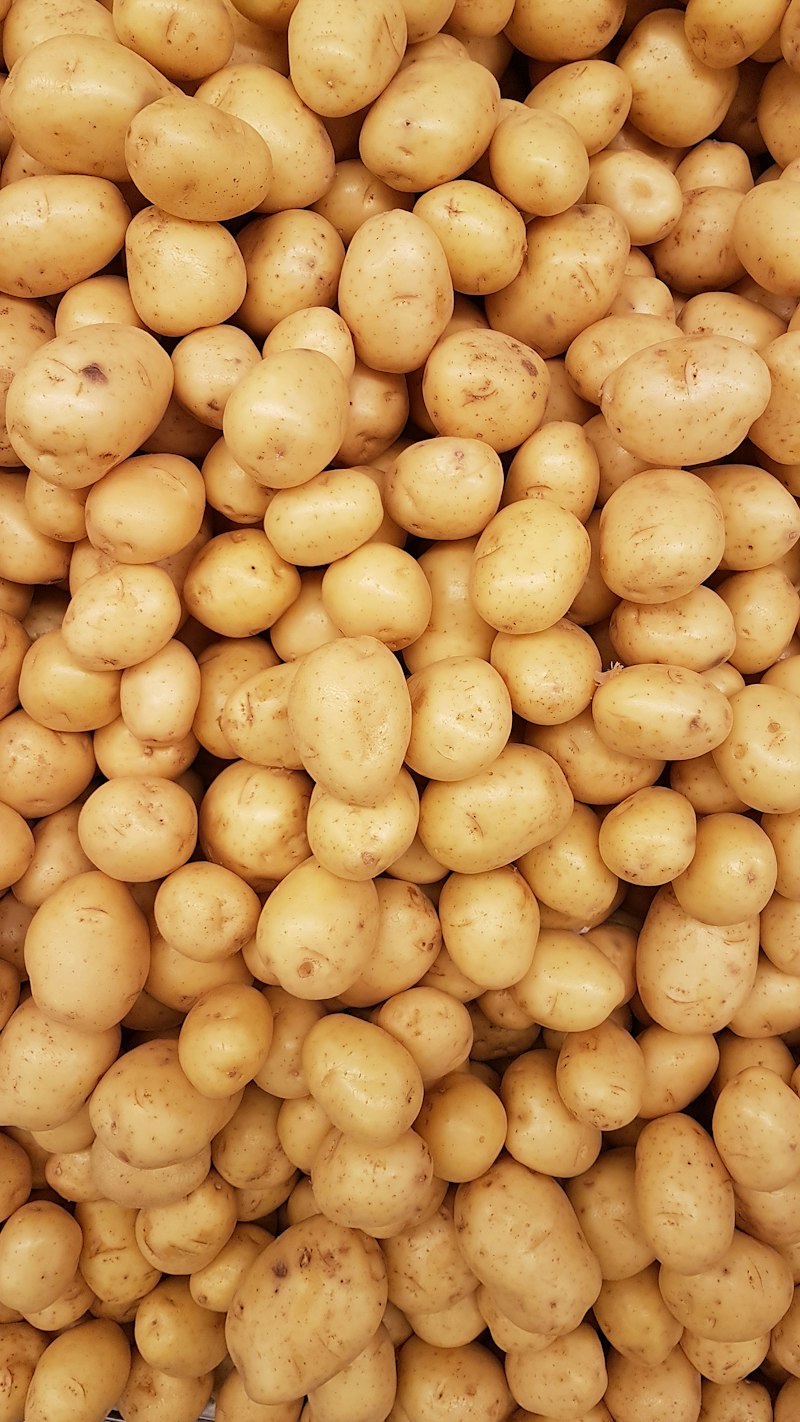 Yellow potatoes closeup